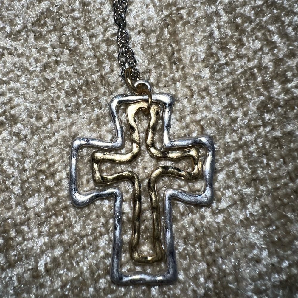 NWT Silver/Gold Cross